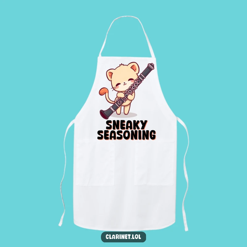 Funny Shy Creature Clarinet Apron: Cook with Gentle Curiosity