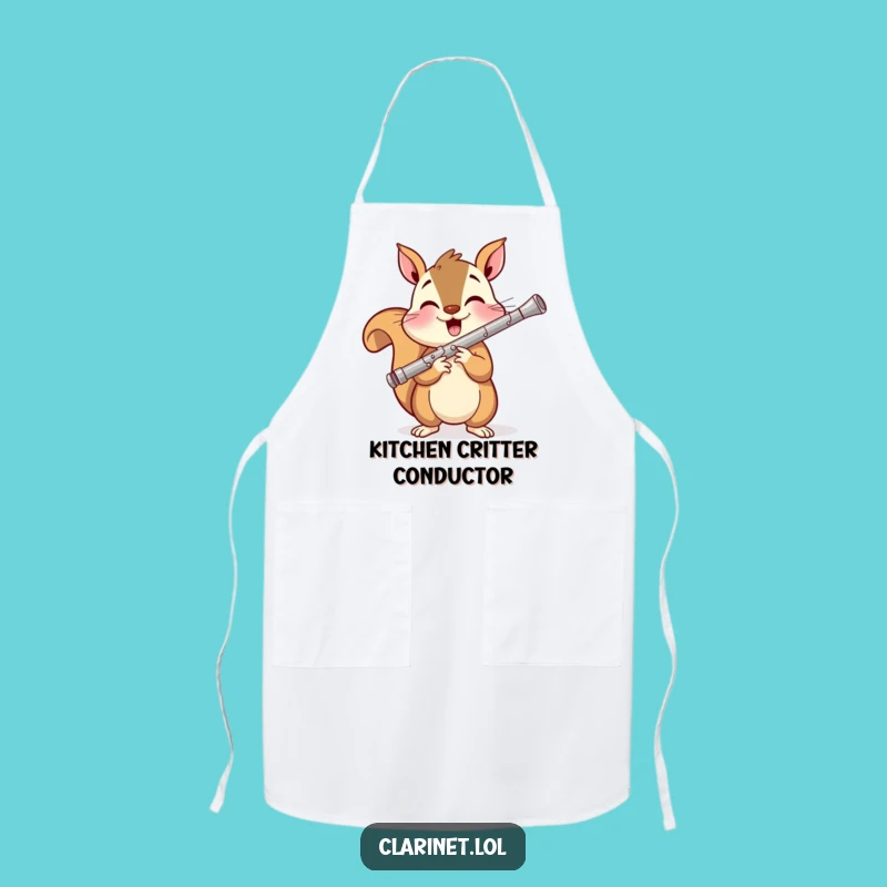 Funny Squirrel Clarinet Apron: Cook Up a Storm with Smiles!