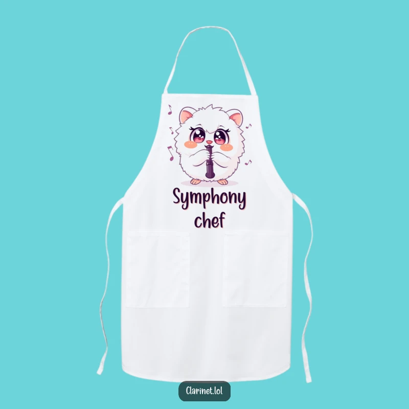 Funny Fluffy Creature Clarinet Apron: Cook Up Laughs in the Kitchen