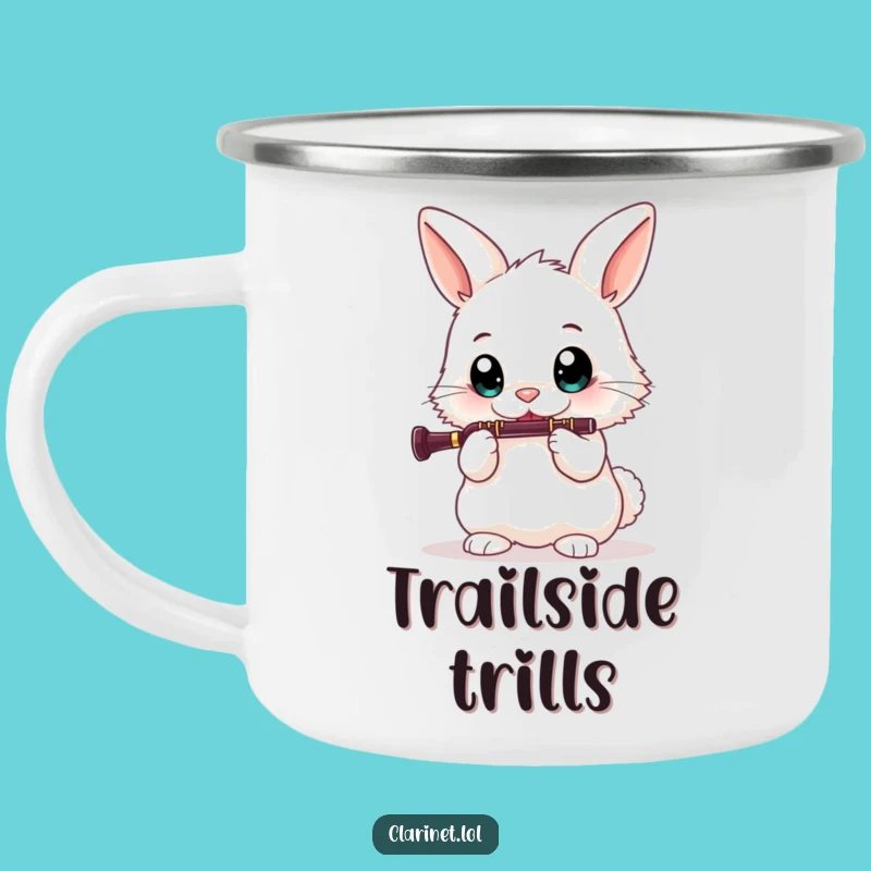 Funny Bunny Clarinet Camping Mug: Adventure with Musical Merriment!