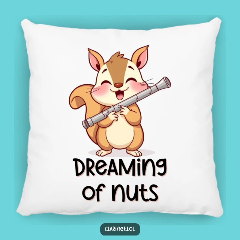 Squirrel Clarinet Pillow: Musical Comfort with Funny Charm!