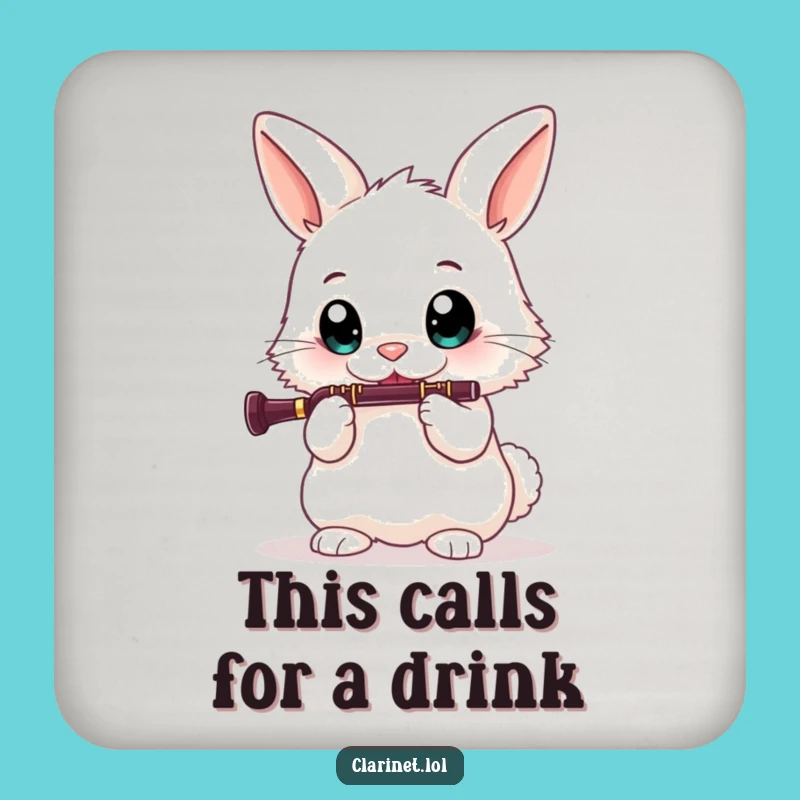 Bunny Clarinet Coaster Set: Funny Protection for Your Surfaces!