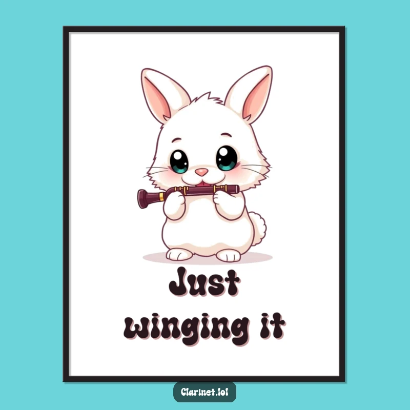 Funny Bunny Clarinet Art Poster: Bring Joyful Music to Your Walls!