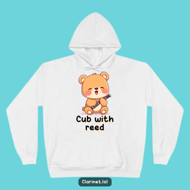 Cozy Funny Bear Cub Clarinet Hoodie: Warm Your Heart with Laughter and Style