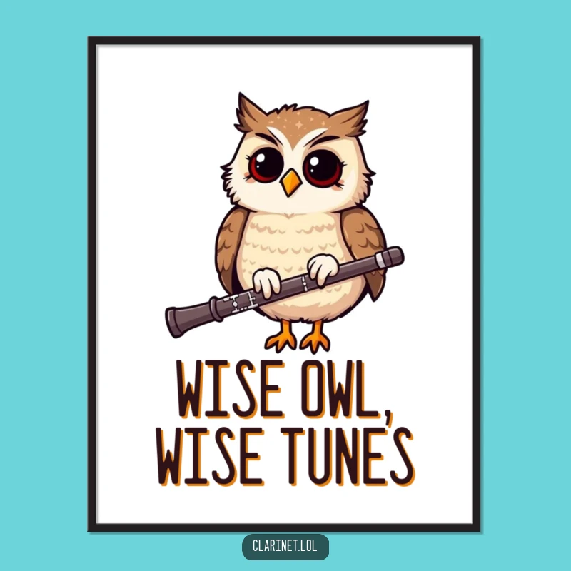 Free Printable Owl Clarinet Wall Art - Whimsical Downloadable Decor for Music Lovers