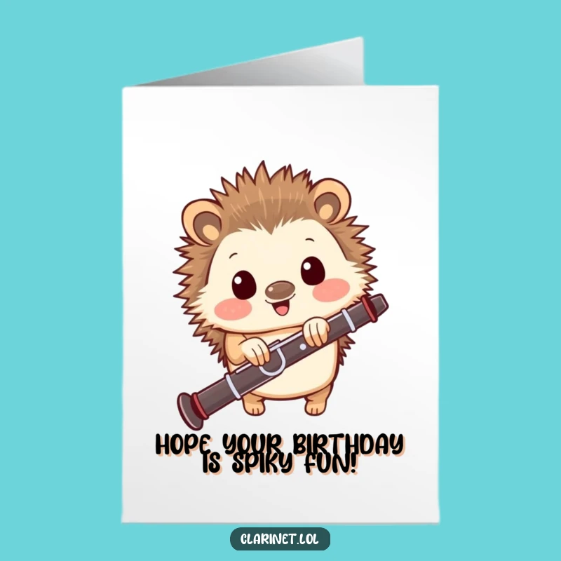 Free Printable Hedgehog Clarinet Birthday Card - Delightful Downloadable Gift for Friends