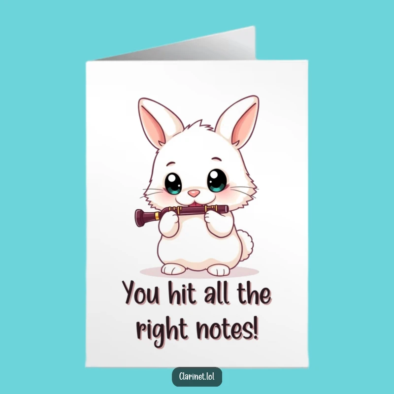 Free Printable Bunny Clarinet Congrats Card - Hilarious Downloadable Art for Any Occasion