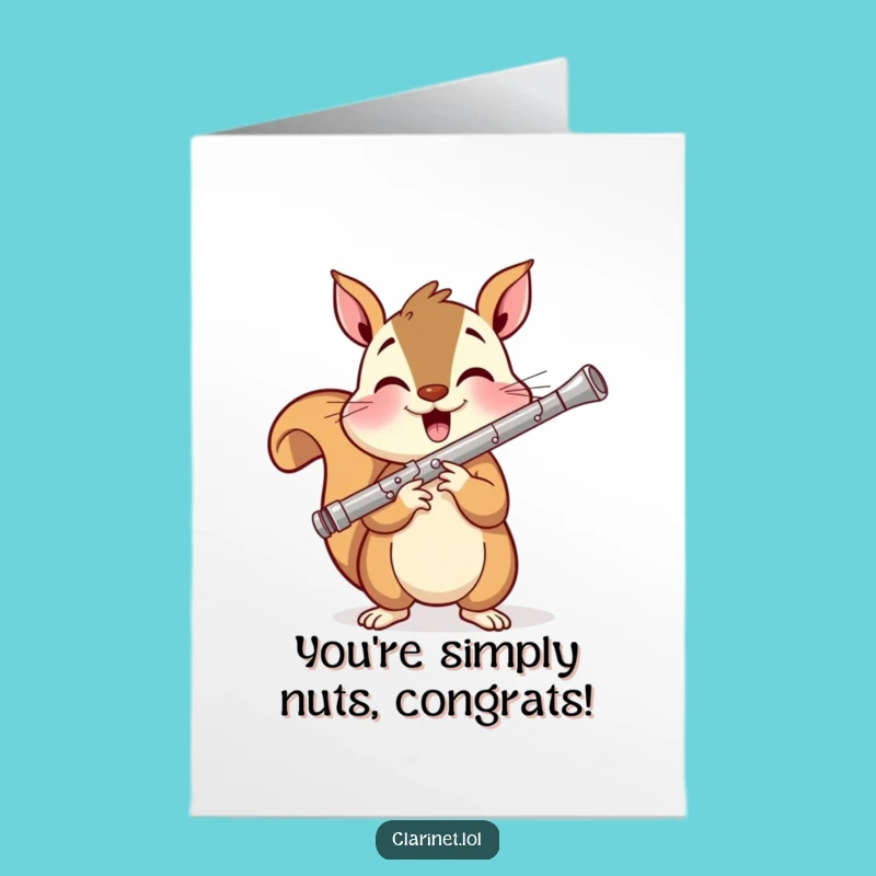 Free Printable Squirrel Clarinet Congrats Card - Joyful Downloadable Art for Achievers