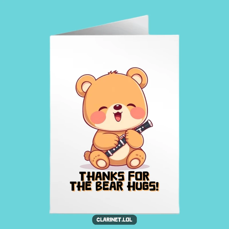 Free Printable Thank You Card: Giggling Bear Cub Says Thanks - Print at Home