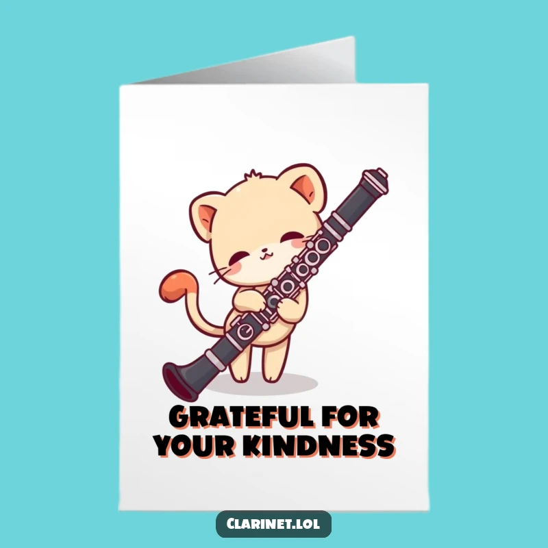 Shy Musician Free Printable Thank You Card: Grateful Peek - DIY Download