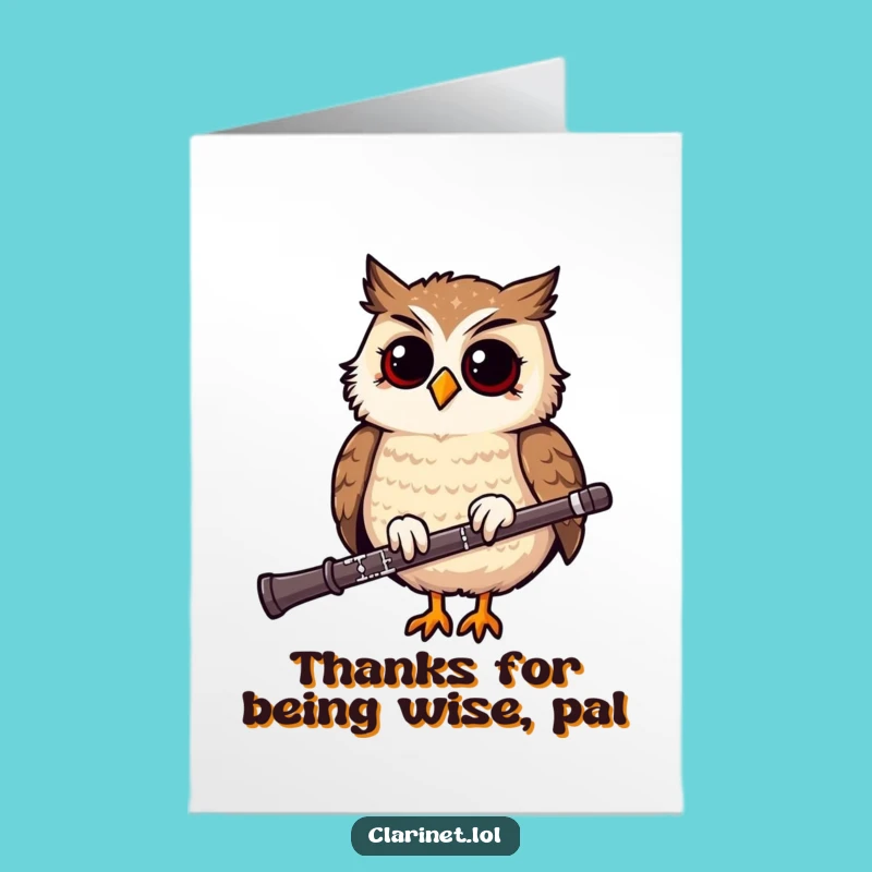 Free Printable Owl Clarinet Thank You Card - Whimsical Downloadable Note of Thanks