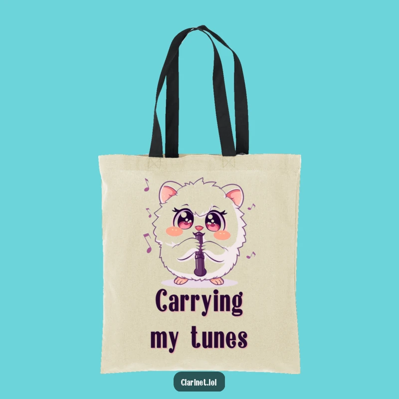 Funny Fluffy Creature Clarinet Tote Bag: Carry Your Music and Laughs in Style