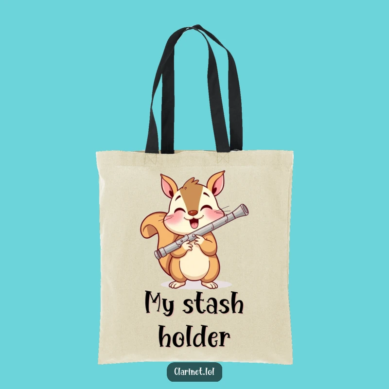 Squirrel Clarinet Tote Bag: Carry Your Tunes with Funny Style!